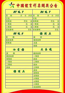福利彩票开奖公告板样本